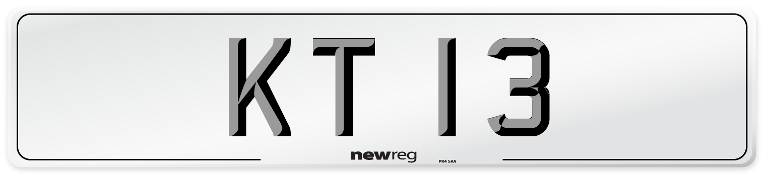 KT 13 Number Plate from New Reg
